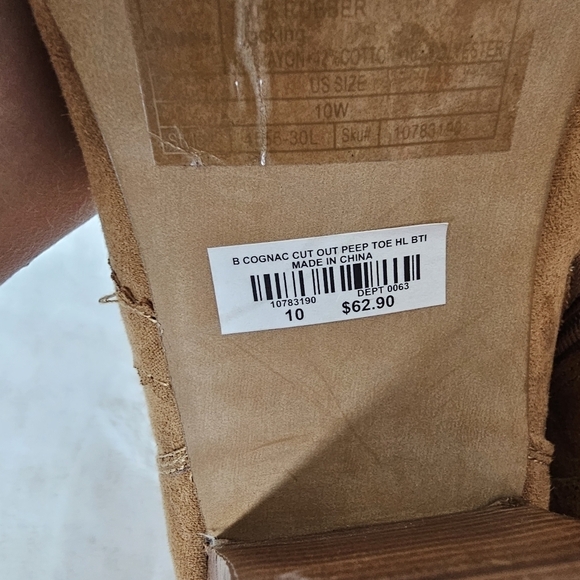 Torrid Cognac Cut-Out Perforated Peep Toe Heeled Booties - Picture 7 of 10